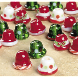 10x11mm Lampwork Glass CHRISTMAS BELL Bead Mix