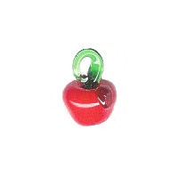 10x12mm Lampwork Glass Red APPLE Charm Bead