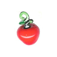 13x20mm Lampwork Glass Red APPLE Charm Bead