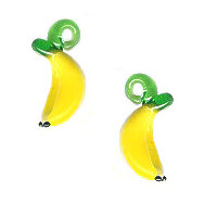 8x15mm Lampwork Glass BANANA Charm Beads