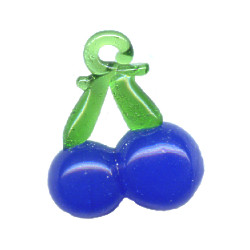 17x20mm Lampwork Glass BLUEBERRY Charm Bead