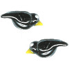 10x28mm Lampwork Glass BLACKBIRD, CROW Beads