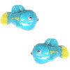 13x24mm Lampwork Glass Blue & Yellow FISH Beads