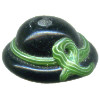 11x17mm Lampwork Glass Black BONNET Bead