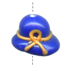 11x17mm Lampwork Glass Dark Blue BONNET Bead