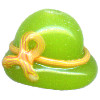 11x17mm Lampwork Glass Green BONNET Bead