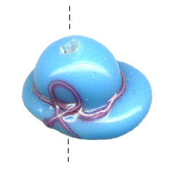 11x17mm Lampwork Glass Light Blue BONNET Bead