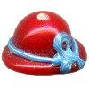 11x17mm Lampwork Glass Red BONNET Bead