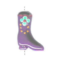 18x25mm Lampwork Glass Western BOOT Bead - Purple