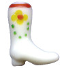 18x25mm Lampwork Glass Western BOOT Bead - White