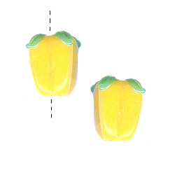 11x16mm Lampwork Glass Yellow BELL PEPPER Bead