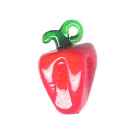 14x22mm Lampwork Glass Red BELL PEPPER Pendant/Focal Bead