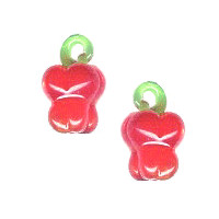 10x16mm Lampwork Glass Red BELL PEPPER Charm Bead