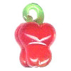 10x16mm Lampwork Glass Red BELL PEPPER Charm Bead