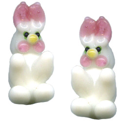 15x26mm Lampwork Glass BUNNY/RABBIT Beads