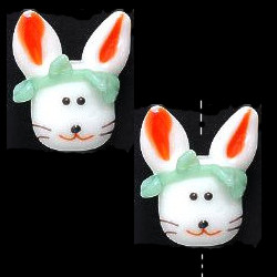 15x18mm Lampwork Glass BUNNY/RABBIT Head Beads