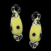 5x20mm Lampwork Glass Yellow & Black CANDY Charm Beads