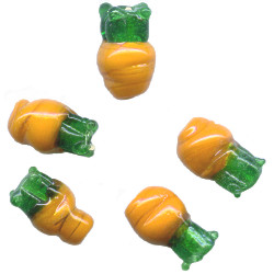 8x15mm Lampwork Glass CARROT Beads