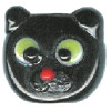 20mm Lampwork Glass Black CAT FACE Beads