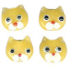 10x11mm Lampwork Glass Yellow CAT FACE Beads