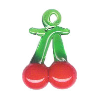 20x25mm Lampwork Glass CHERRY Charm Bead