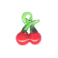 11x21mm Lampwork Glass CHERRY Charm Bead