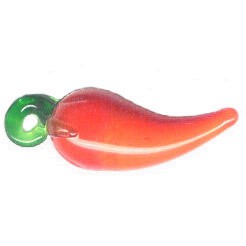 11x30mm Lampwork Glass Dark Orange CHILI PEPPER Pendant/Focal Bead