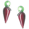 7x21mm Lampwork Glass Dark Red CHILI PEPPER Charm Beads