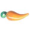 11x30mm Lampwork Glass Light Orange CHILI PEPPER Pendant/Focal Bead