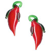 11x22mm Lampwork Glass Red CHILI PEPPER Charm Beads