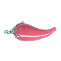 11x30mm Lampwork Glass Red CHILI PEPPER Pendant/Focal Bead