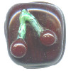 15x15mm *Cherries* Lampwork Chocolate Bead ~ Karen Halls