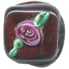 15x15mm *Red Rose* Lampwork Chocolate Bead ~ Karen Halls