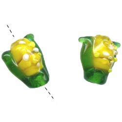 10x15mm Lampwork Glass Yellow CORN Beads