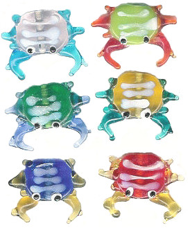 15x20mm Lampwork Glass CRAB Bead Assortment