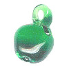 10x15mm Lampwork Glass Green APPLE Charm Bead