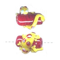 8x16mm Lampwork Glass GECKO/LIZARD Tubular Beads