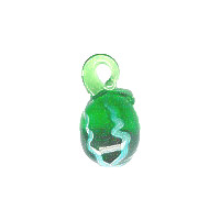 9x17mm Lampwork Glass Green MELON Charm Bead