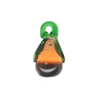 10x18mm Lampwork Glass Golden PEAR Charm Bead