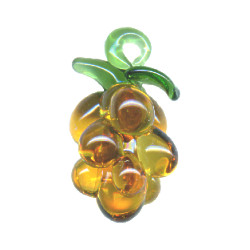 15x28mm Lampwork Glass Golden GRAPE CLUSTER Charm Bead