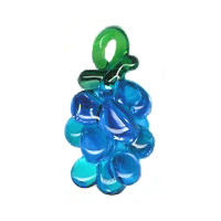 15x25mm Lampwork Glass Blue GRAPE CLUSTER Charm Bead