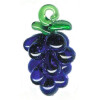 14x26mm Lampwork Glass Dark Blue GRAPE CLUSTER Charm Bead