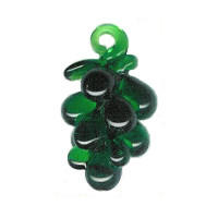 15x25mm Lampwork Glass Dark Green GRAPE CLUSTER Charm Bead