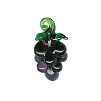 12x22mm Lampwork Glass Purple GRAPE CLUSTER Charm Bead