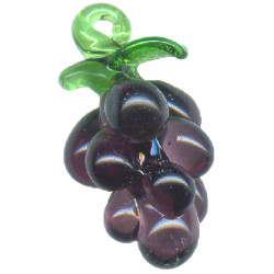 13x25mm Lampwork Glass Purple GRAPE CLUSTER Charm Bead