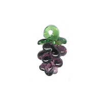 10x16mm Lampwork Glass Purple GRAPE CLUSTER Charm Bead