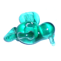 20x22mm Lampwork Glass HUMMINGBIRD Bead - Aqua