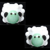 11x12mm Lampwork Glass Green Faced LAMB/SHEEP Beads