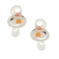 10x17mm Lampwork Glass MUSHROOM Charm Beads