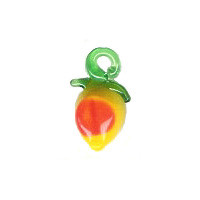 10x18mm Lampwork Glass NECTARINE Charm Bead